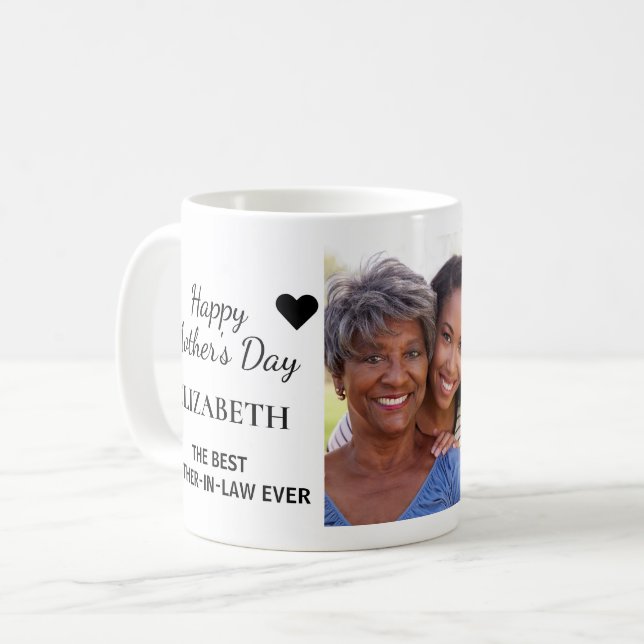 Mug Belle-Mère, Bonne fête des mères Photo (Devant gauche)