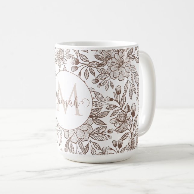 Mug Belle Mocha Mousse Vintage Floral (Devant droit)