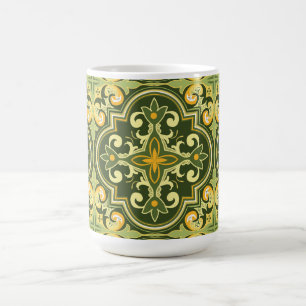 Mug 💚 💛 Belle olive et jaune Azulejos 