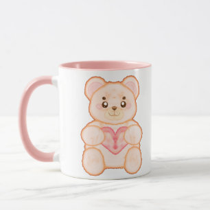 Mug Belle ours de la Saint Valentin au coeur rouge