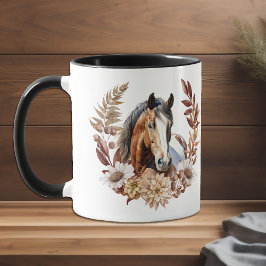 Mug Belle Paint Horse Vent Automne Wreath
