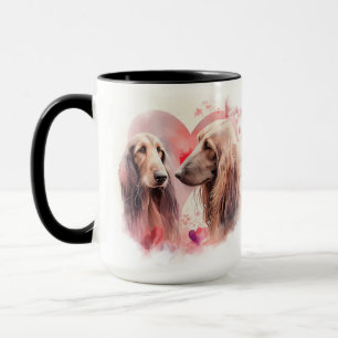 MUG BELLE PAIRE DE COULEUR D'EAU DE CHIENS AFGHANS