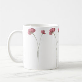 Mug Belle Peinte À La Main Fleurs Sauvages Roses Dusty