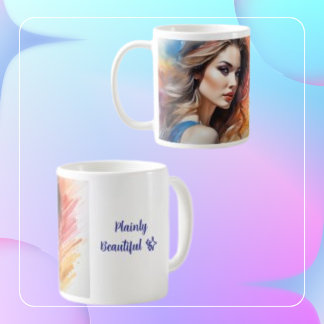 Mug Belle Peinture à eau d'art féminin
