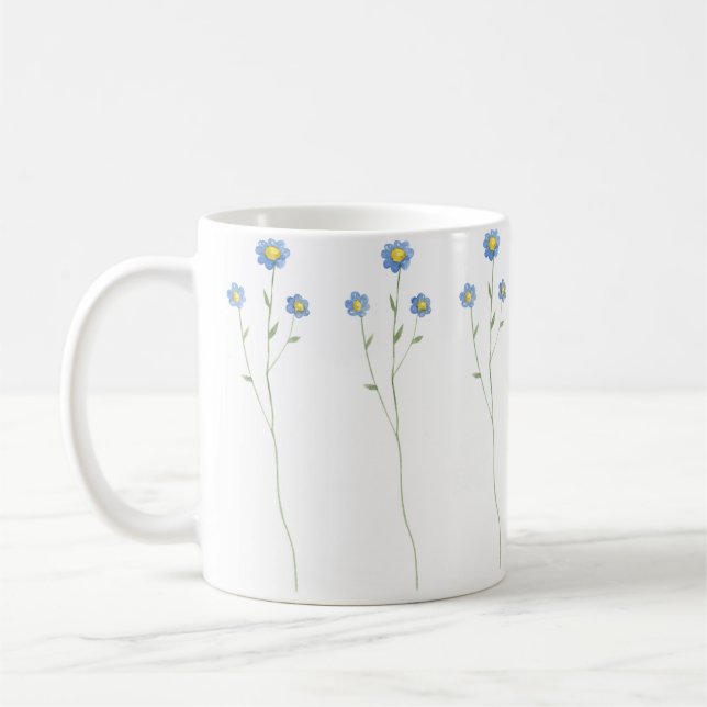Mug Belle peinture à la main Forget-me-not (Gauche)