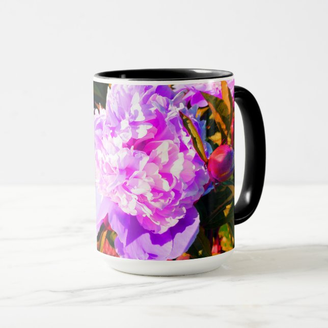 Mug Belle Peonies roses rond (Devant droit)