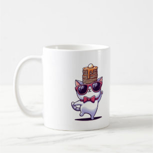 Mug Belle pile de crêpes d'équilibrage de chat