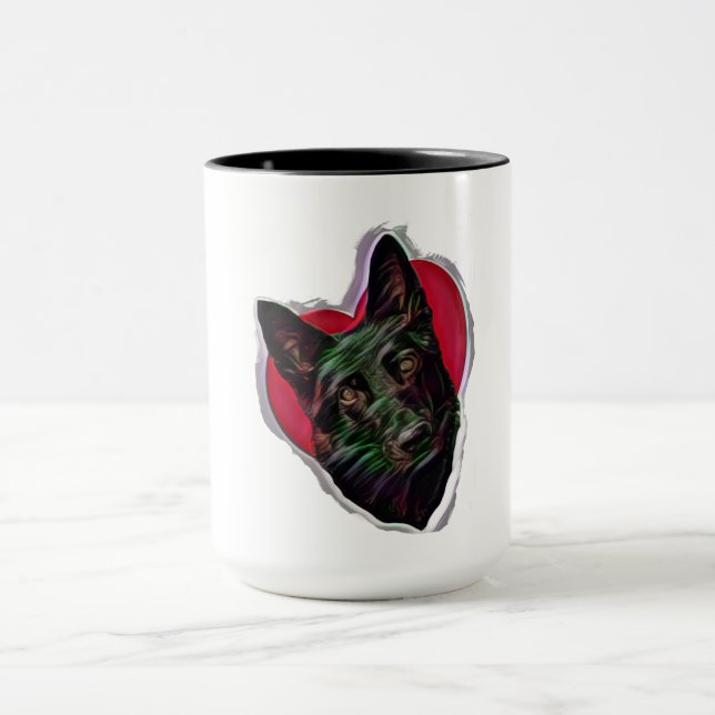 Mug Belle PopArt berger allemand noir (Centre)