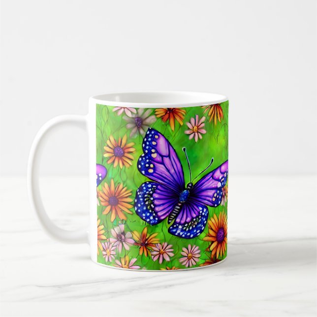 Mug Belle prairie à papillon pourpre (Gauche)