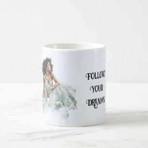 Mug Belle robe verte menthe femme noire