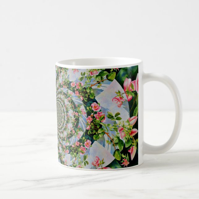 Mug Belle roses roses rouges rétro aquarelle fleurie (Droite)