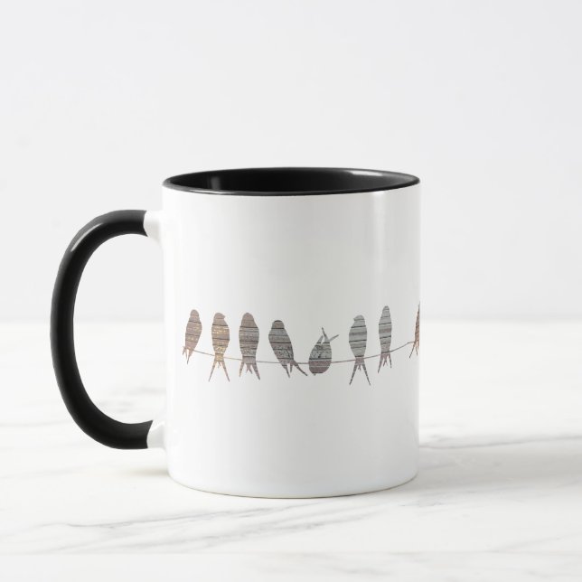Mug Belle Simple Oiseaux Modernes Sur Un Fil (Gauche)