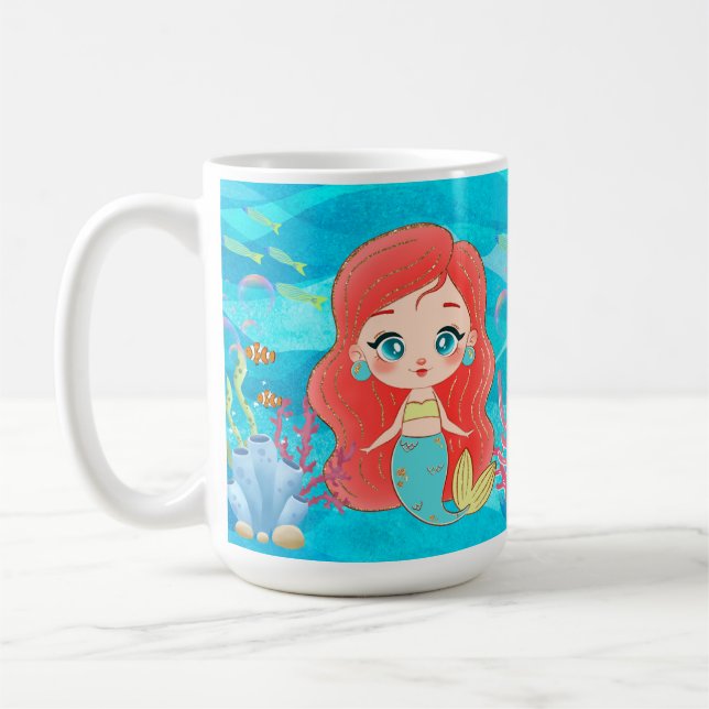 Mug Belle sirène RED HAIR jouant dans la mer (Gauche)