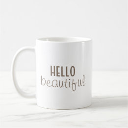 Mug Belle typographie de bonjour simple