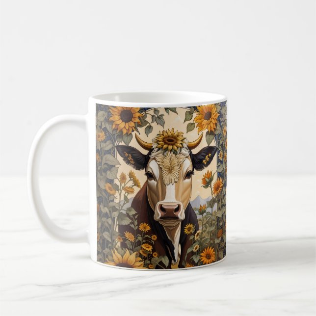 Mug Belle Vache de campagne tournesol décoratif (Gauche)
