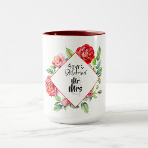 Mug Belles 40 ans de mariage Rube Roses rouges