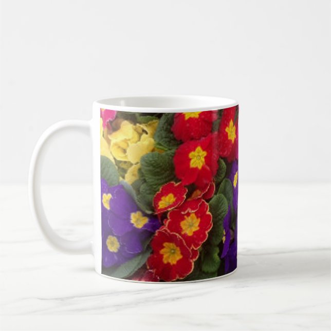 Mug Belles fleurs de Polyanthus brillantes (Gauche)