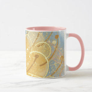 Mug Belles fleurs dorées multicolores,