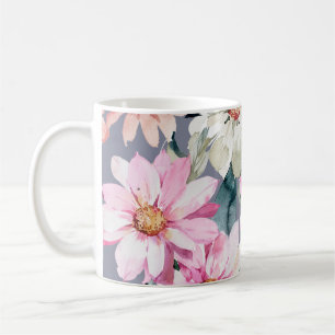 Mug Belles fleurs et feuille peint art, fleur, abs