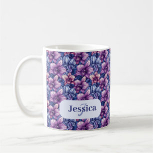 Mug Belles fleurs violettes romantiques de printemps 
