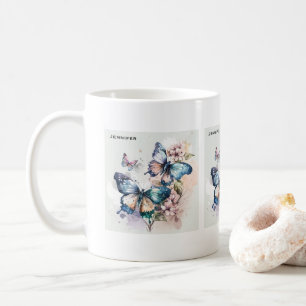 Mug Belles papillons et fleurs
