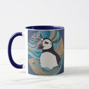 Mug Belles vagues océaniques de Puffin Atlantique