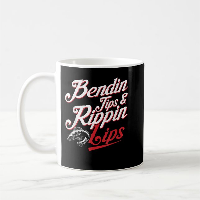 Mug Bendin Tips et lèvres déchirantes Funny Fishing Sh (Gauche)