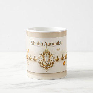 Mug Bénédictions de Ganesha Shubh Aarambh Monogramme D