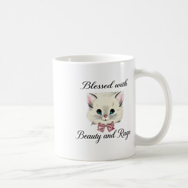 Mug Béni De Beauté Et De Rage Joli Visage De Chat (Droite)