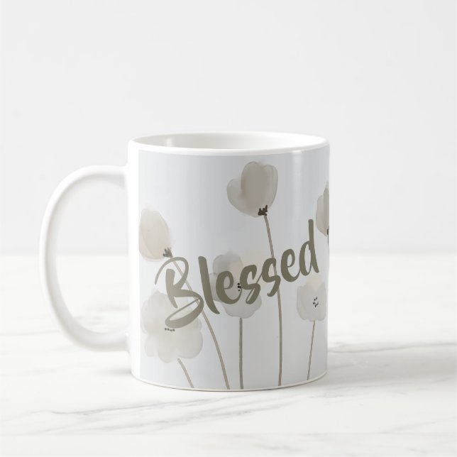 Mug Béni Religieux Inspirationnel Moderne Floral (Gauche)