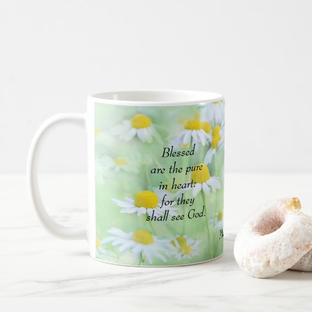 Mug Bénis soient les purs dans le coeur - Matthieu 5:8 (Avec donut)
