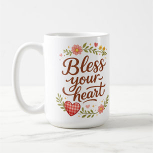 Mug Bénissez Votre Cœur – Graphique de Citation Floral