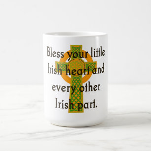 Mug Bénissez votre petit coeur irlandais - Citation ir