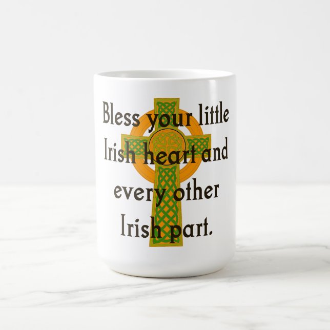 Mug Bénissez votre petit coeur irlandais - Citation ir (Centre)