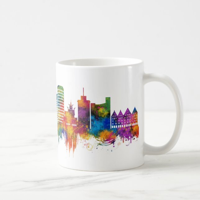 Mug Bergen Norway Skyline (Droite)