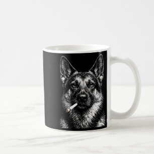 Mug berger allemand fumant mème drôle de chien gangste