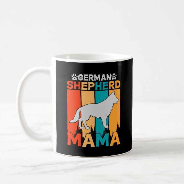 Mug Berger allemand MAMA, Brown bleu sur Dames noir (Gauche)