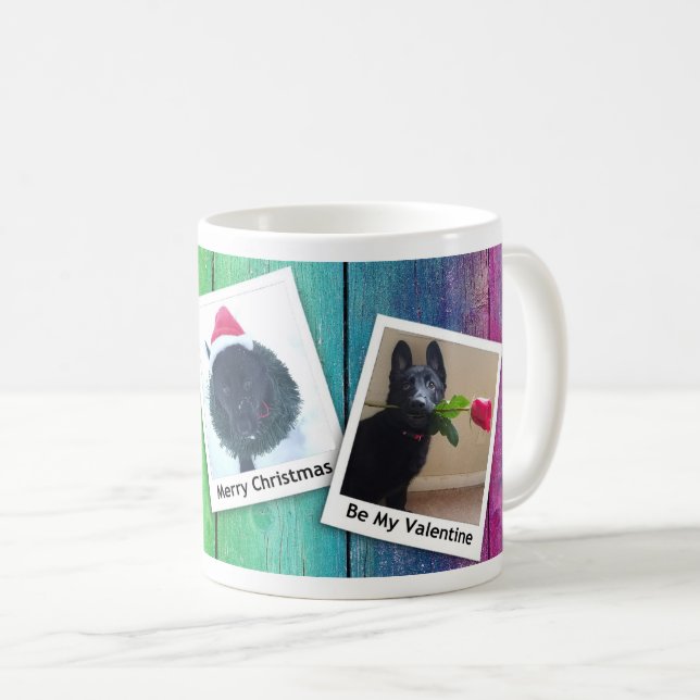 Mug Berger allemand noir Chiot vacances d'hiver Cl, ZK (Devant droit)