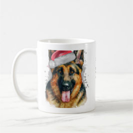 Mug Berger allemand portant le chapeau de Noël