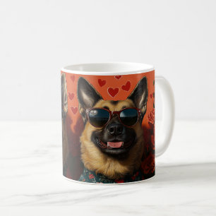 Mug Berger belge avec coeur Roses Saint-Valentin