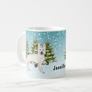 Mug Berger Blanc Suisse Blanc GSD Chien Forêt d'Hiver