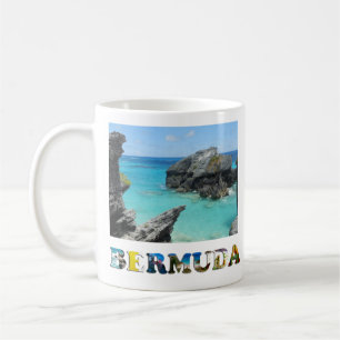 Mug Bermudes Blue Ocean Rocky Beach Travel Photo