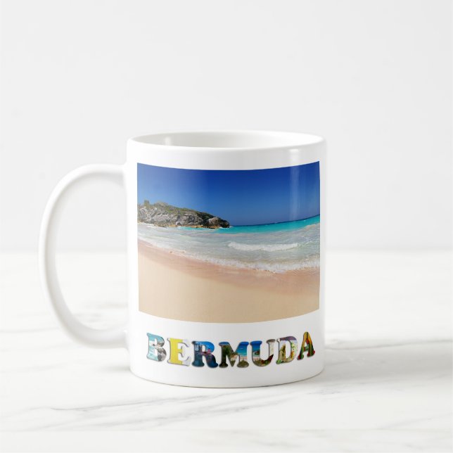 Mug Bermudes Horseshoe Bay Pink Sand Beach Photo (Gauche)