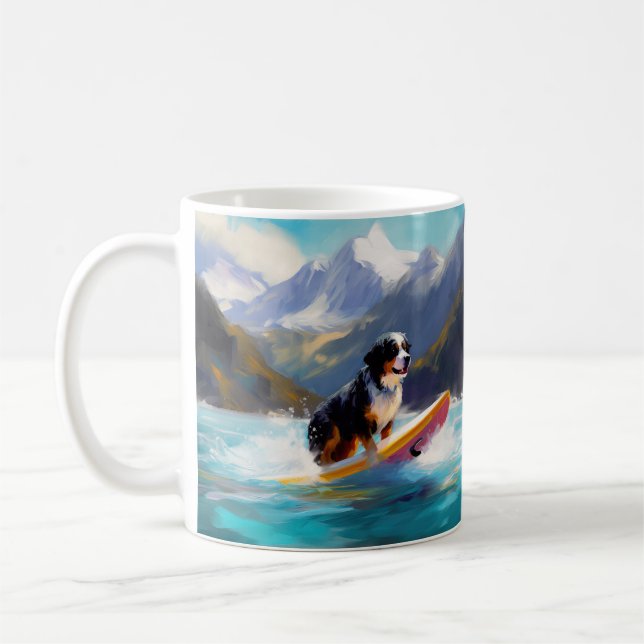 Mug Bernese Mountain Beach Surf Paining (Gauche)
