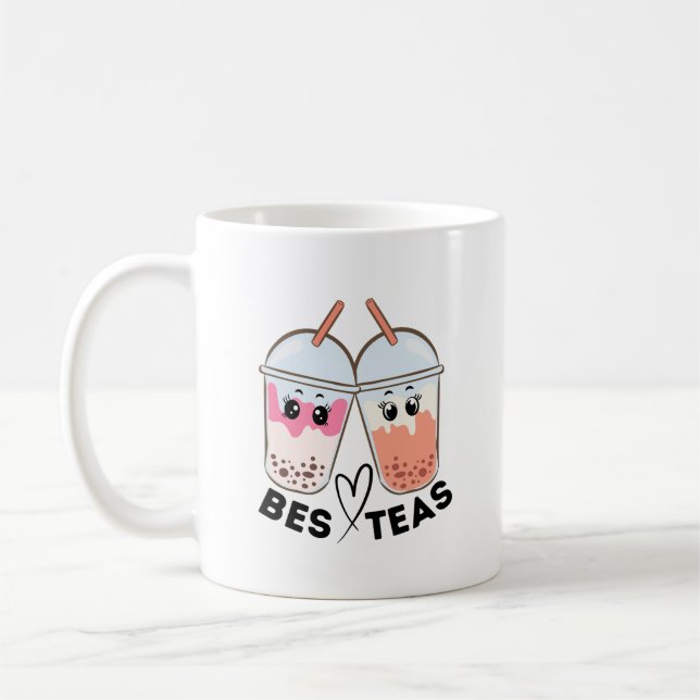 Mug Bes-teas Funny Bubble Thé BFF Bestie Cute (Gauche)
