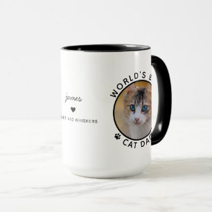 Mug Best Cat Papa Deux Photo Typographie moderne