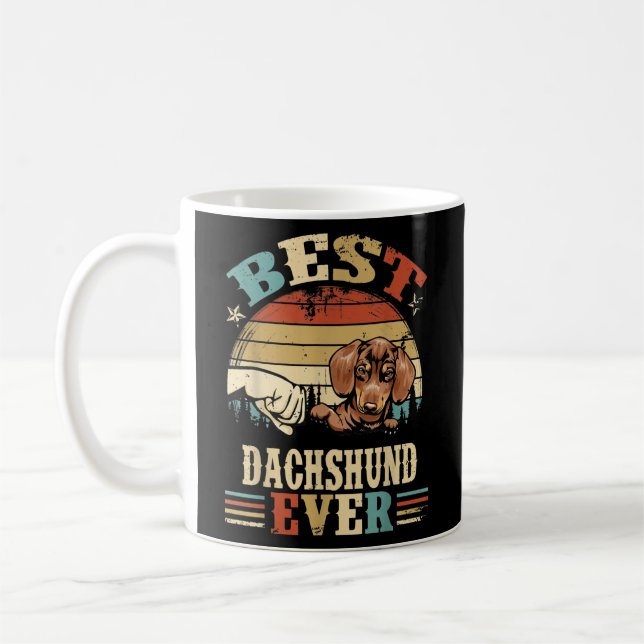 Mug Best Dachshund Dad Ever Retro Fathers Day  (Gauche)