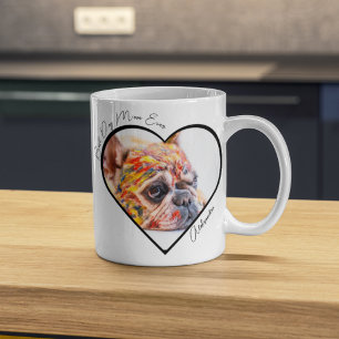 Mug Best Dog Mom Ever Heart Photo Cadeaux pour maman