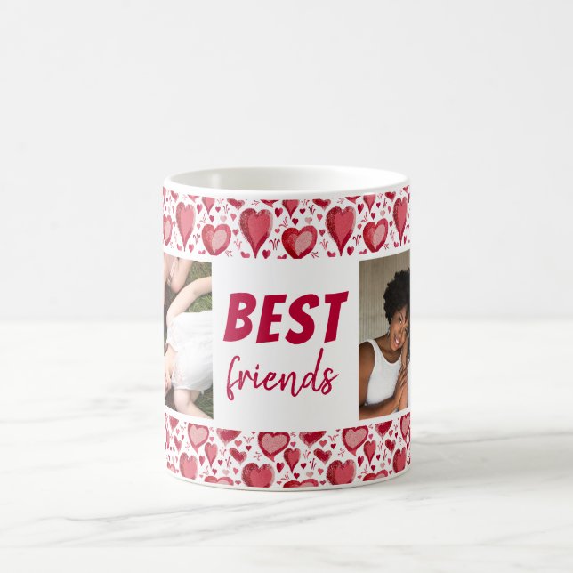 Mug Best Friends Red Heart Motif 2 Photo (Centre)