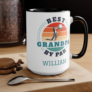Mug Best Grandpa By Par Retro Golfing Personalized